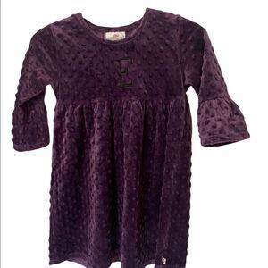 “E” Lolly  Wolly Doodle Velour/Velvet Monogramed Dress • Size 6/7